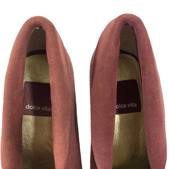 Dolce Vita mauve suede pumps, ladies 6 1/2 all leather high heel shoe - Picture 4 of 9
